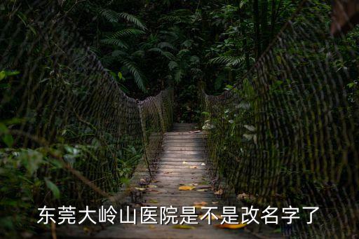 東莞大嶺山醫(yī)院是不是改名字了
