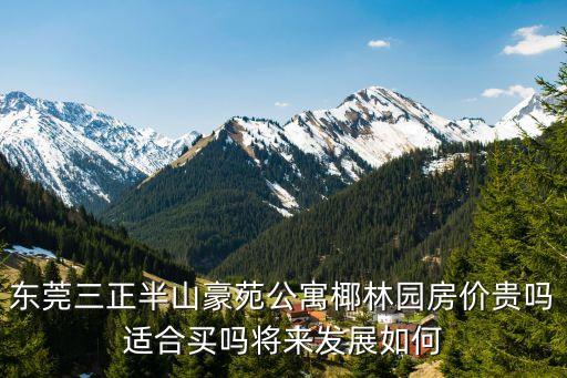 東莞塘廈三正房價，東莞三正半山豪苑住宅是商鋪還是住宅可以投資嗎目前還有沒有下降的