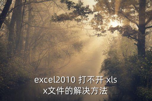 excel2010 打不開 xlsx文件的解決方法