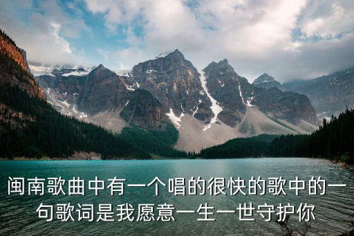 閩南歌曲中有一個唱的很快的歌中的一句歌詞是我愿意一生一世守護你