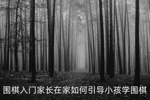 圍棋入門家長在家如何引導小孩學圍棋