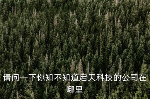 請問一下你知不知道啟天科技的公司在哪里