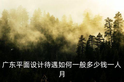 廣東平面設計待遇如何一般多少錢一人月