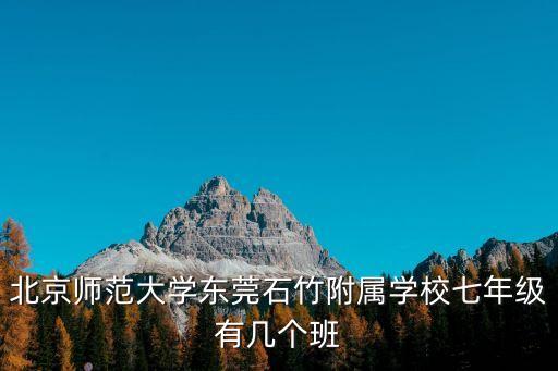 北京師范大學東莞石竹附屬學校七年級有幾個班