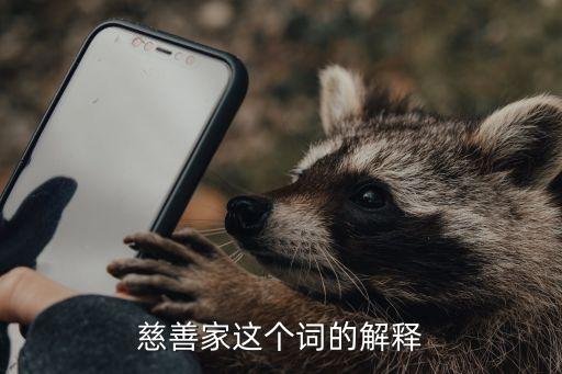 慈善家這個詞的解釋