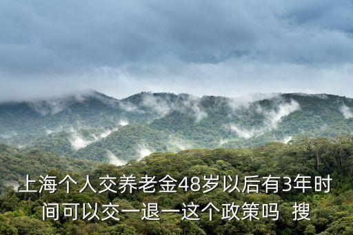 上海個人交養老金48歲以后有3年時間可以交一退一這個政策嗎  搜