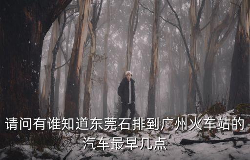 請(qǐng)問有誰(shuí)知道東莞石排到廣州火車站的汽車最早幾點(diǎn)
