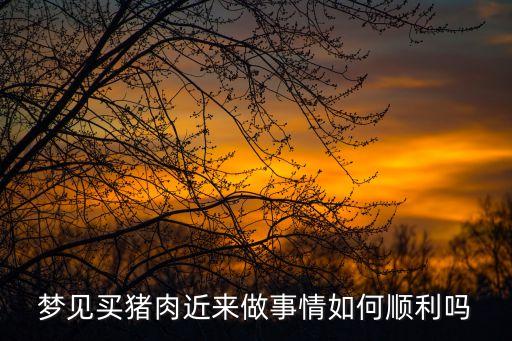 夢見買豬肉近來做事情如何順利嗎