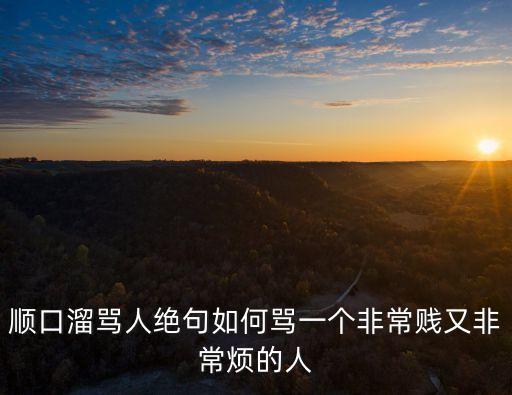 順口溜罵人絕句如何罵一個非常賤又非常煩的人