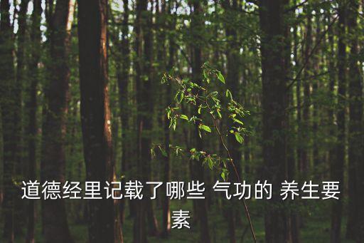 道德經(jīng)里記載了哪些 氣功的 養(yǎng)生要素