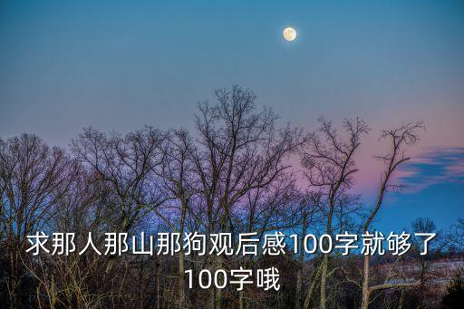 那山那人那狗影評(píng)，求那人那山那狗觀后感100字就夠了100字哦