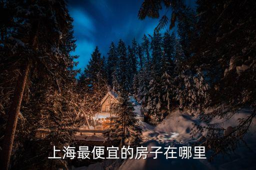 上海最便宜的房子在哪里