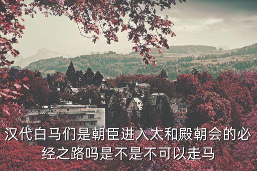 白馬門，漢代白馬們是朝臣進(jìn)入太和殿朝會(huì)的必經(jīng)之路嗎是不是不可以走馬