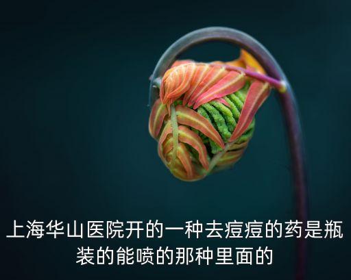 上海華山醫(yī)院開的一種去痘痘的藥是瓶裝的能噴的那種里面的