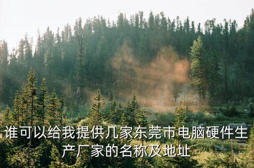 誰可以給我提供幾家東莞市電腦硬件生產廠家的名稱及地址