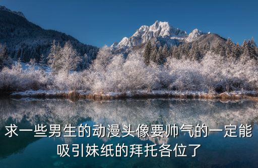 求一些男生的動漫頭像要帥氣的一定能吸引妹紙的拜托各位了