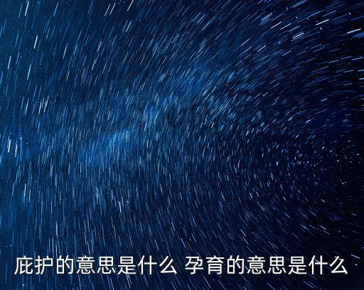 庇護的意思是什么 孕育的意思是什么