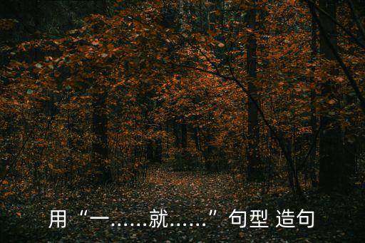 用“一……就……”句型 造句