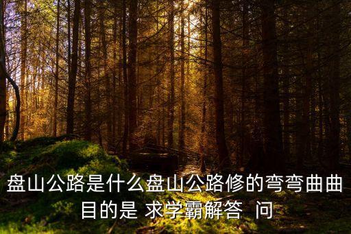 盤山公路是什么盤山公路修的彎彎曲曲目的是 求學(xué)霸解答  問
