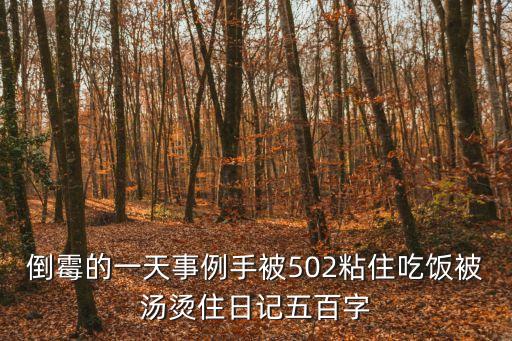 倒霉的一天事例手被502粘住吃飯被湯燙住日記五百字