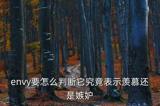 envy要怎么判斷它究竟表示羨慕還是嫉妒