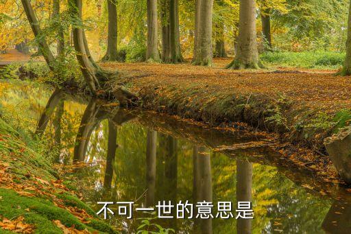 不可一世的意思是