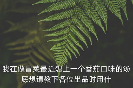 我在做冒菜最近想上一個番茄口味的湯底想請教下各位出品時用什