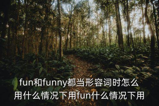 fun的用法，fun和funny的用法