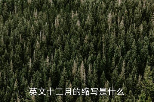 英文十二月的縮寫是什么