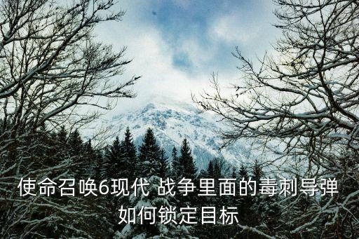 使命召喚6現(xiàn)代 戰(zhàn)爭里面的毒刺導彈如何鎖定目標