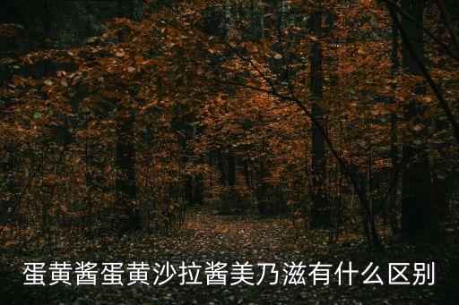 蛋黃醬蛋黃沙拉醬美乃滋有什么區別