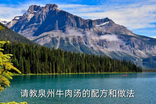 請教泉州牛肉湯的配方和做法