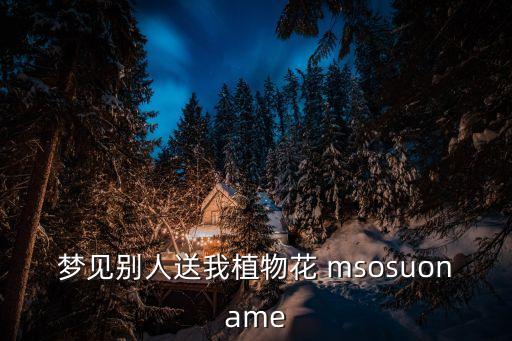 夢見別人送我植物花 msosuoname