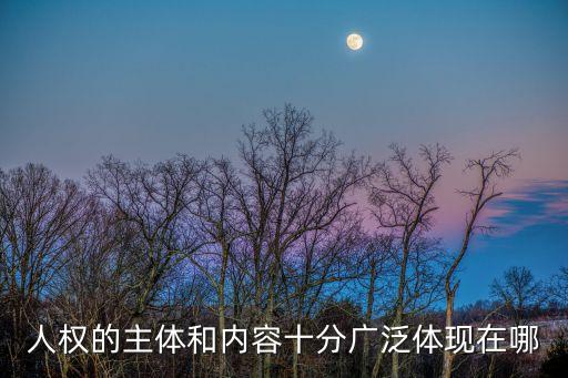 人權的主體和內容十分廣泛體現在哪