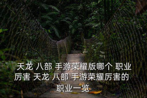 天龍八部手游職業