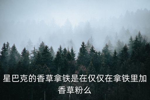 星巴克的香草拿鐵是在僅僅在拿鐵里加香草粉么