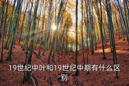 19世紀中葉和19世紀中期有什么區別
