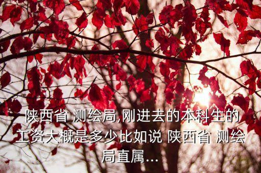  陜西省 測繪局,剛進去的本科生的工資大概是多少比如說 陜西省 測繪局直屬...