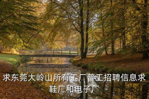 求東莞大嶺山所有工廠普工招聘信息求鞋廠和電子廠
