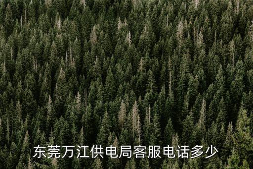 東莞萬江供電局客服電話多少
