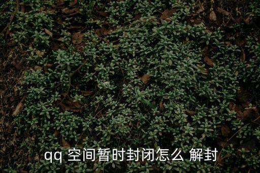  qq 空間暫時(shí)封閉怎么 解封