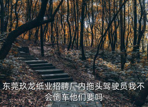 東莞玖龍紙業招聘廠內拖頭駕駛員我不會倒車他們要嗎