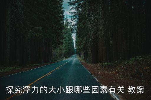 探究浮力的大小跟哪些因素有關 教案