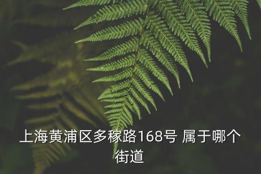 上海黃浦區多稼路168號 屬于哪個街道
