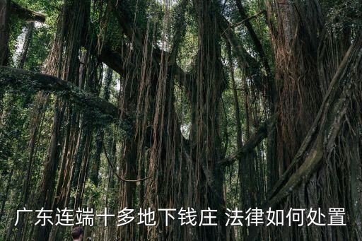 廣東連端十多地下錢莊 法律如何處置