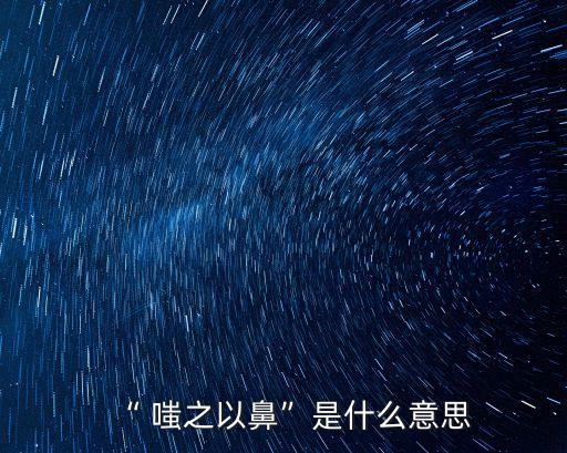 嗤之以鼻是什么意思,嗤之以鼻用鼻子微笑解釋