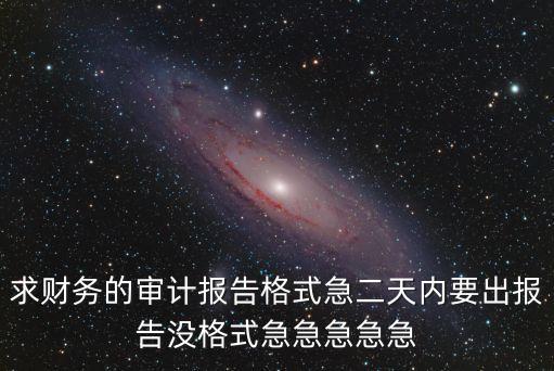 求財務的審計報告格式急二天內要出報告沒格式急急急急急