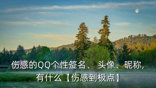 傷感的QQ個(gè)性簽名、 頭像、昵稱,有什么【傷感到極點(diǎn)】