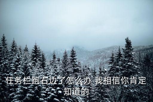 任務欄跑右邊了怎么辦 我相信你肯定知道的
