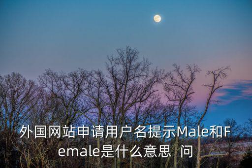 外國網站申請用戶名提示Male和Female是什么意思  問